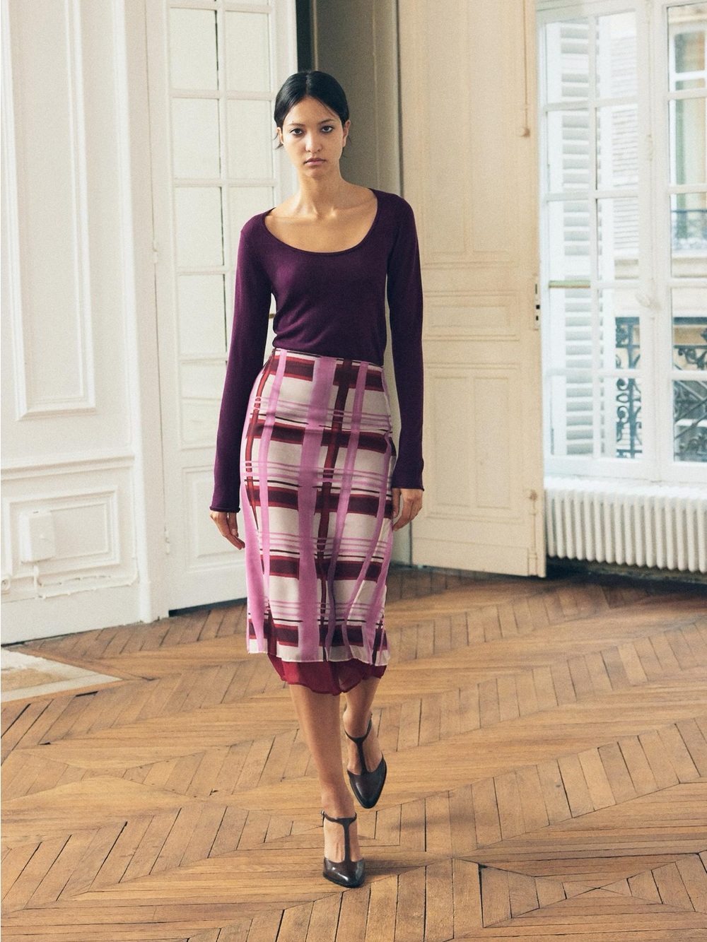 ZARA ZW COLLECTION PRINTED SKIRT